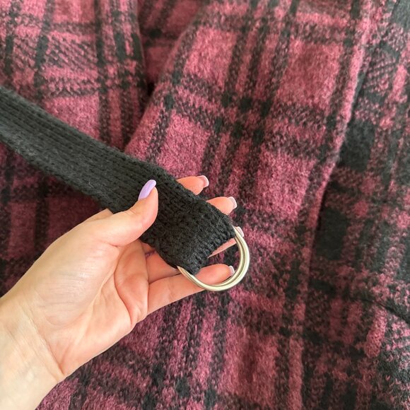 Diesel Red & Black Wool Coat Authentic Women - Picture 6 of 9